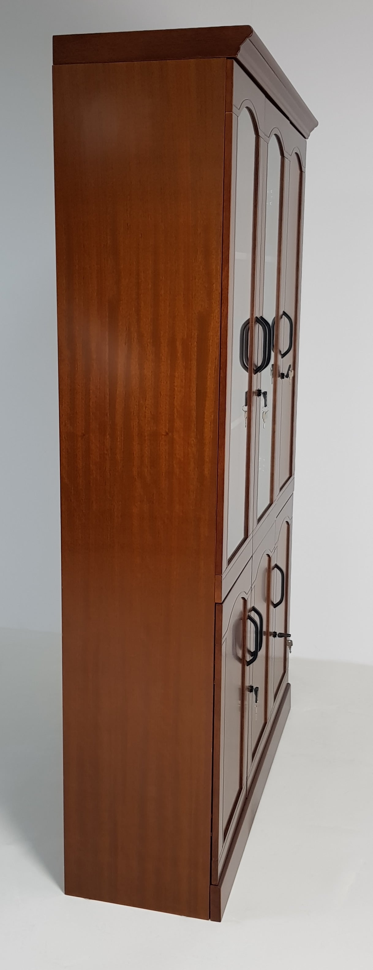 Real Wood Veneer Three Door Executive Bookcase - 1861A-3DR
